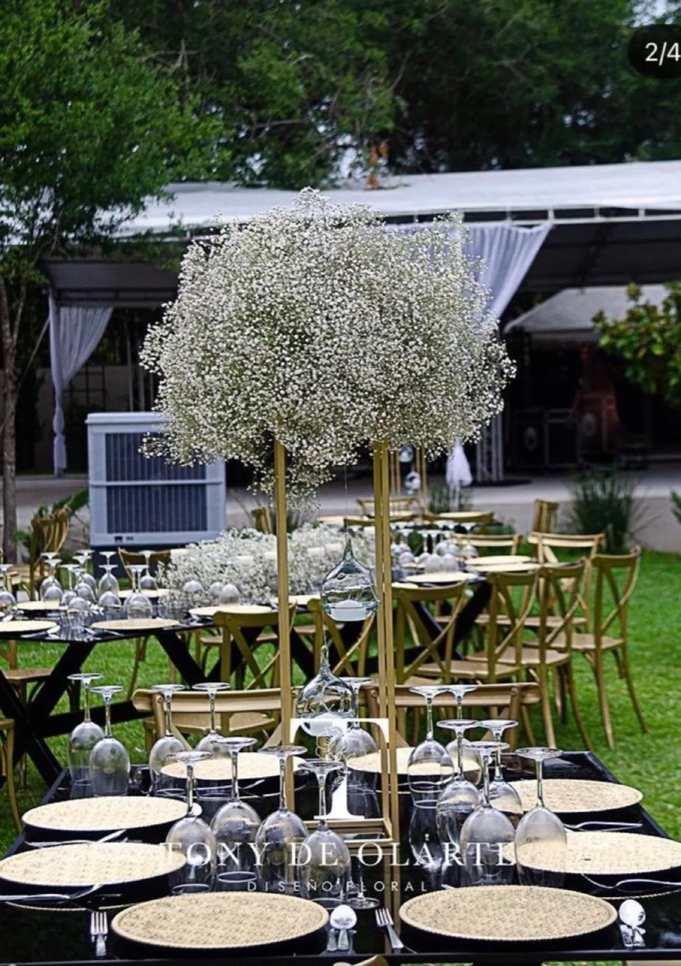 Centro de mesa floral para boda