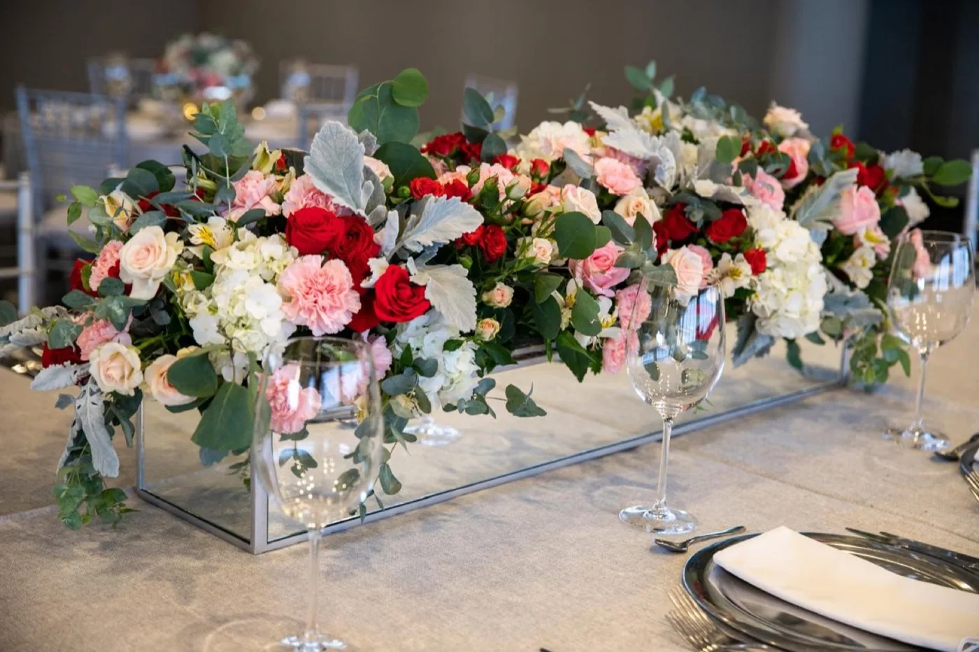 Centro de mesa floral para boda
