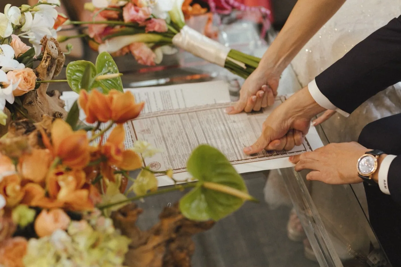 Montaje floral para ceremonia civil