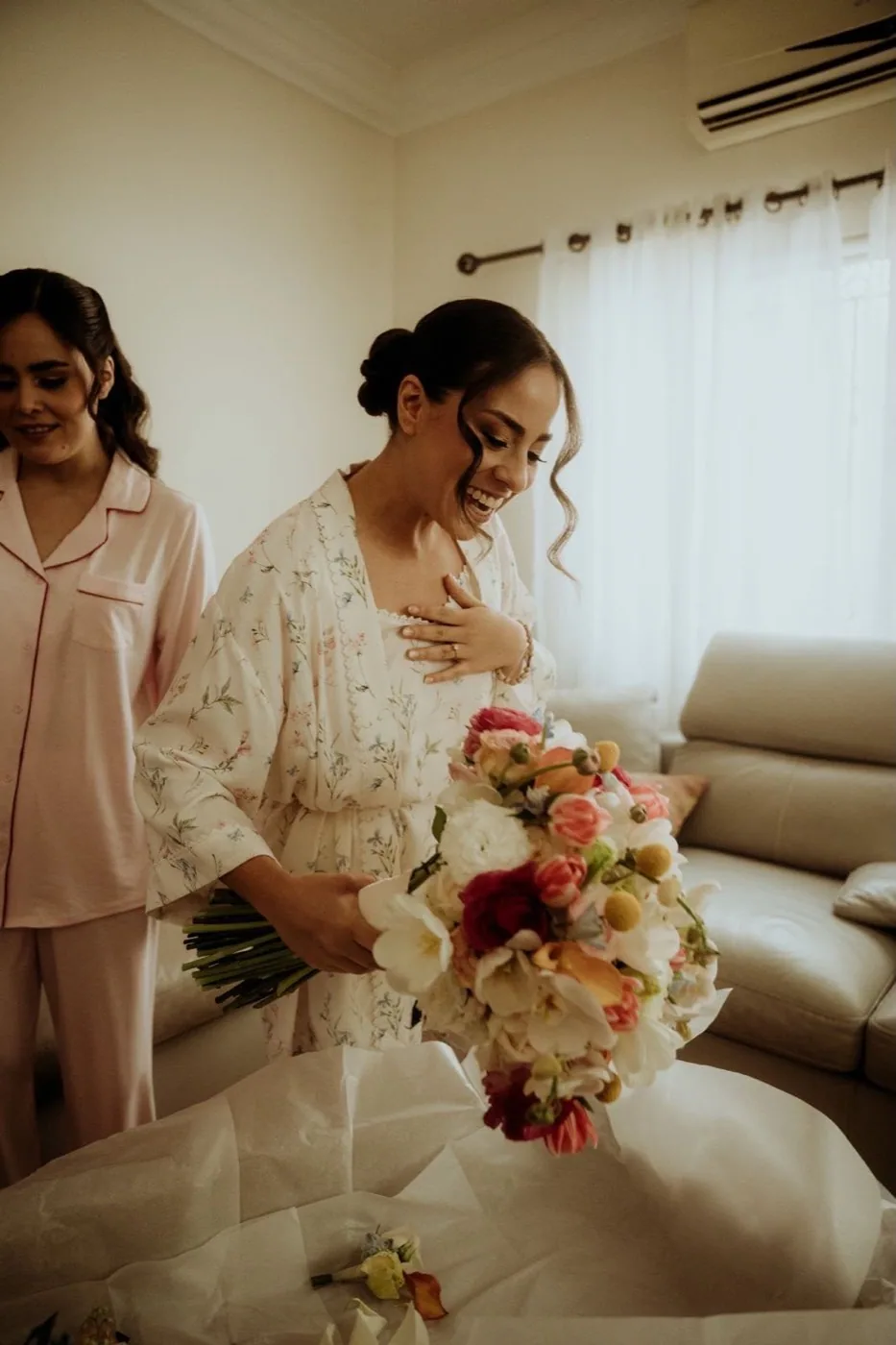 Ramo de novia con diseño floral artesanal