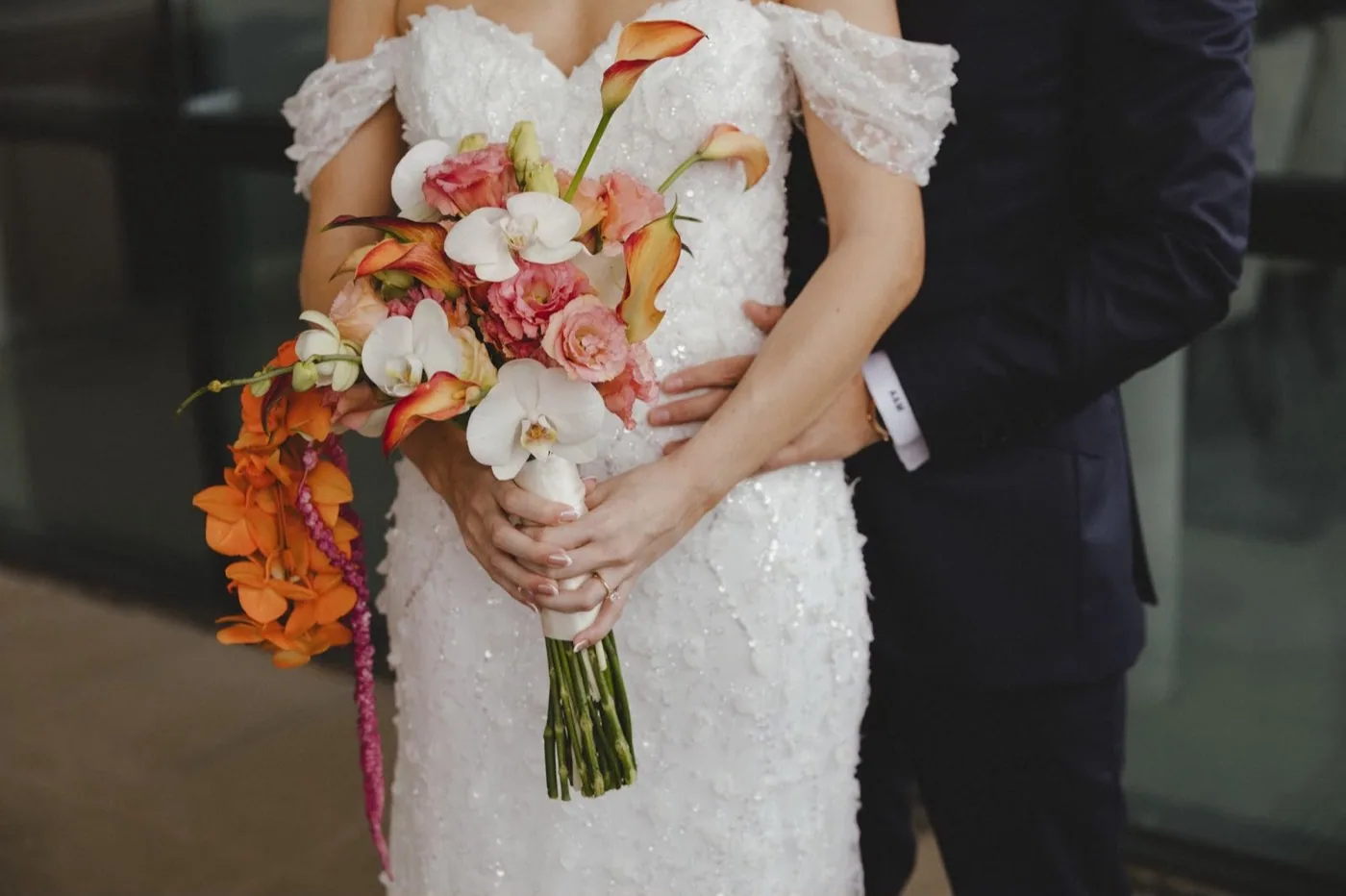 Ramo de novia con diseño floral artesanal